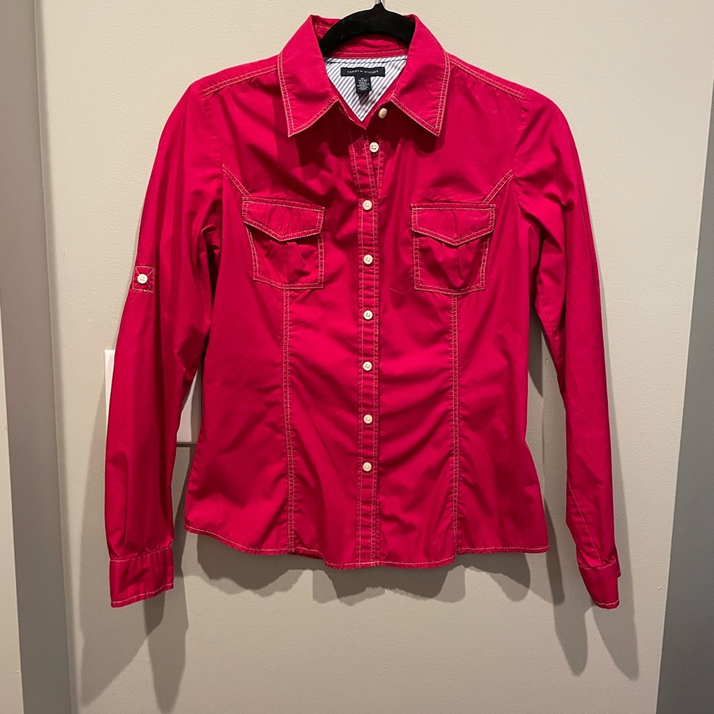 Bright Red Button Down Shirt